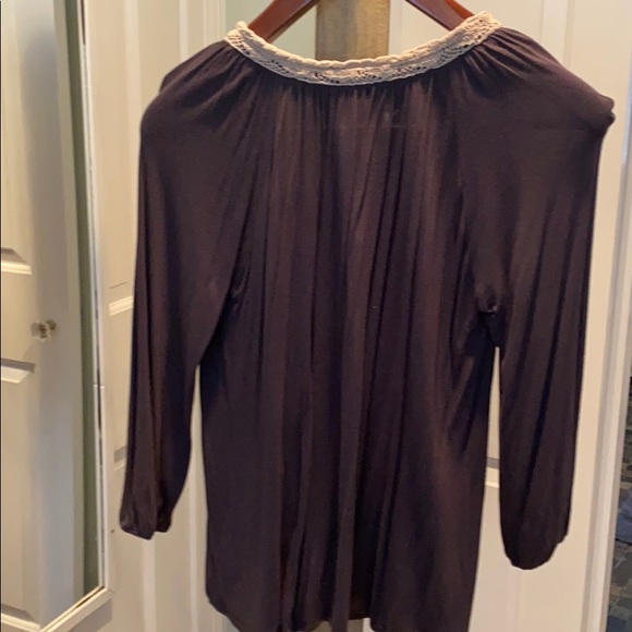 Embroidered top from Anthropologie in charcoal - Picture 2 of 2